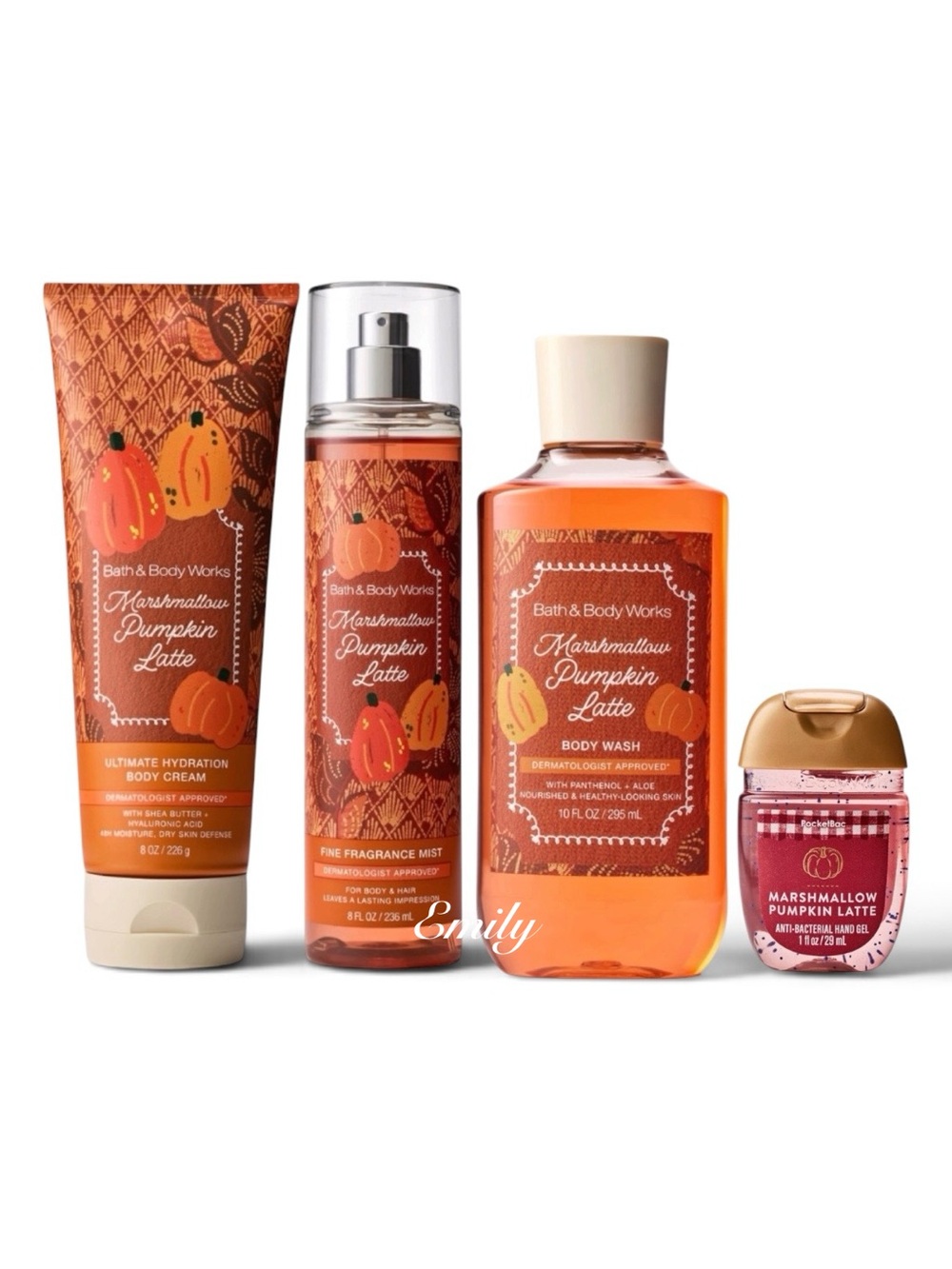 Bath & Body Works Marshmallow Pumpkin Latte Body Care Set Bundle